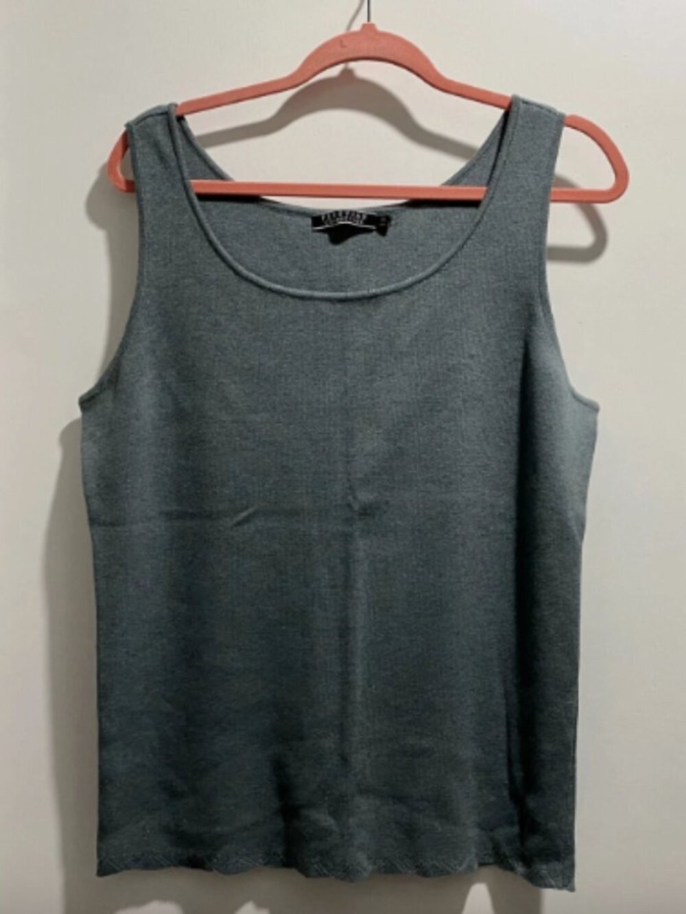 Peruvian Con. Pima Cotton Basic Preppy Minimalist Sweater Layer Vest Tank Top XL
